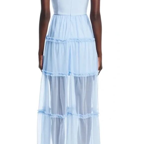 FRENCH CONNECTION WOMENS SIZE 2 WHISPER STRAPPY PARTY DRESS TULLE SOFT BLUE NEW - Picture 2 of 12